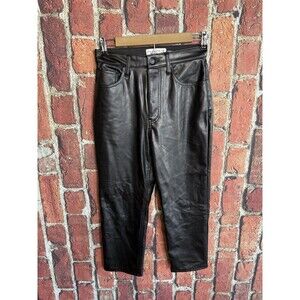 Abercrombie & Fitch The 90's Straight Ultra High Rise Vegan Leather Pants 26/2XS